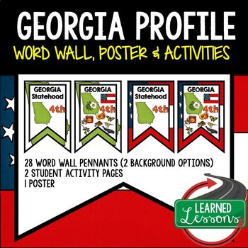 Georgia History Word Wall, State Profile, Georgia Activities US History Posters - preview 1
