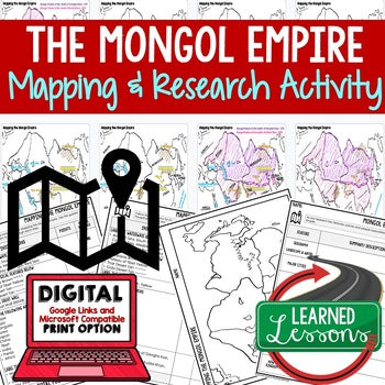 Mongol Empire Mapping Activity, Mapping Mongol Empire PRINT & DIGITAL - preview 1