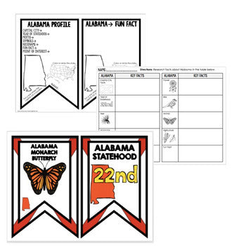 Alabama History Word Wall, State Profile, Alabama Activities US History Posters - preview 2