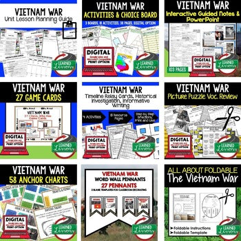 Vietnam War Bundle | U.S. History Activities | Print & Digital Google Classroom - preview 3