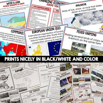 Europe Anchor Charts, Europe Word Wall, Europe Posters Geography Anchor Charts - preview 2