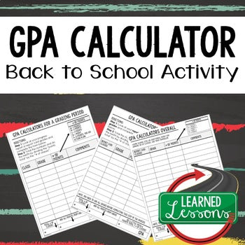 Back to School Student GPA Calculator | Grade Tracker | Student Goal Setting - preview 1
