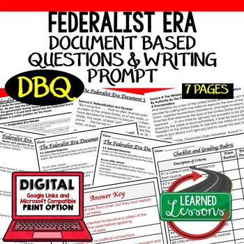 Federalist Era Activity, Federalist Era DBQ, Google and Print - preview 1