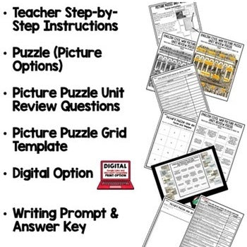 Forces & Motion Activity Picture Puzzle Physical Science Activity Vocabulary - preview 2