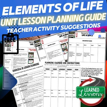 Elements of Life Lesson Plan Guide | NGSS Life Science Curriculum - preview 1