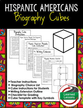 Hispanic American Activity Biography Cubes (Hispanic Heritage Activity) - preview 1