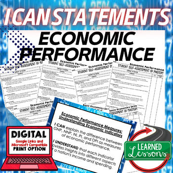 Economic Performance I Can Statements & Posters Self-Assessment Economics - preview 1