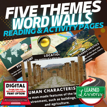 Five Themes of Geography Word Wall Activity Pages World Geography Word Wall - preview 1