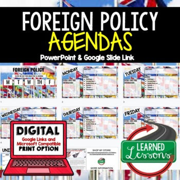 Foreign Policy Agenda PowerPoint & Google Slides Civics Agenda - preview 1