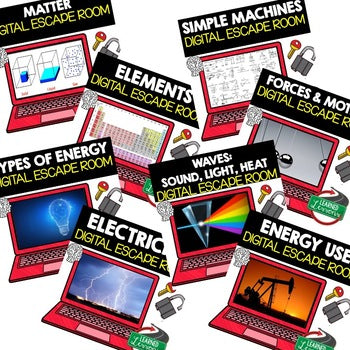 Physical Science Digital Escape Rooms, Science Activity Test Prep BUNDLE - preview 2
