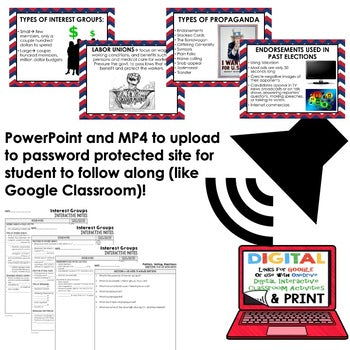 Interest Groups Guided Notes & PowerPoint, Google, Flipped Classroom - preview 2