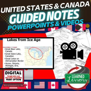 United States & Canada Guided Notes | World Geography PowerPoint - preview 1