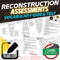 Reconstruction Post Civil War Assessments, Tests, U.S. History Quiz - preview 1