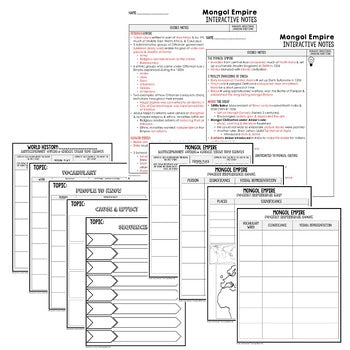 Mongol Empire Guided Notes and PowerPoints, Interactive Notebooks, Google - preview 3