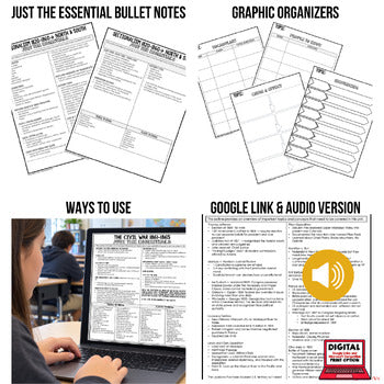 Sectionalism Outline Notes, Sectionalism Bullet Notes, Unit Review - preview 2