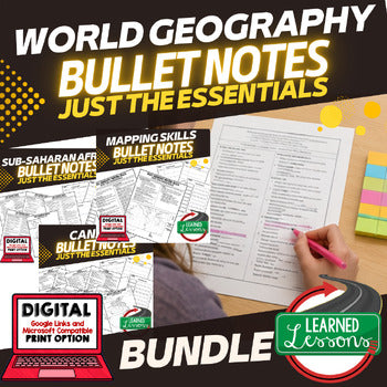 World Geography Notes Bundle | Guided Notes, Bullet Notes & Geography Outlines - preview 1