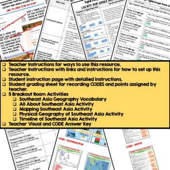 Southeast Asia Geography Escape Room Digital Breakout World Geography Activity - preview 3