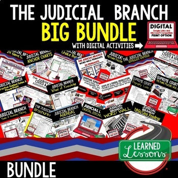Judicial Branch Bundle | Courts & Supreme Court Activities | Print & Google - preview 1