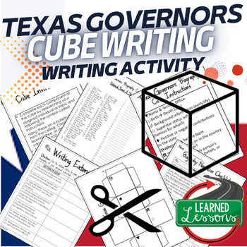 Texas Governors Activity Biography Cube with Writing Extension - preview 1