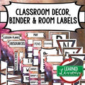SECONDARY CLASSROOM DECOR, BINDER LABELS, Space Pink - preview 1