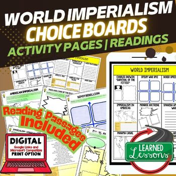 Imperialism Activities, Choice Board, Digital Learning, Google, & Print - preview 1