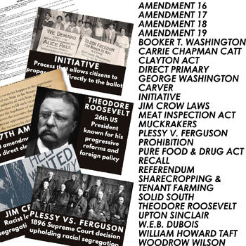 Progressive Era Word Wall Activity Pages U.S. History Word Wall - preview 2