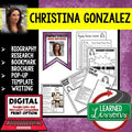 Christina Gonzalez Biography Research, Bookmark Brochure, Pop-Up, Writing - preview 1