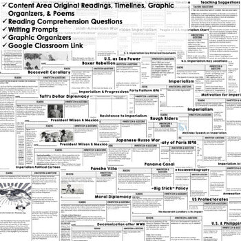 U.S. Imperialism DBQ Close Reading Textbook Replacement Google Print - preview 2