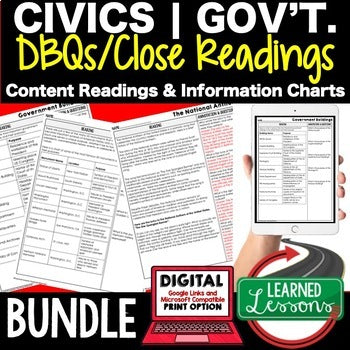 Civics DBQ Bundle | Government Reading Activities | Print & Digital - preview 1