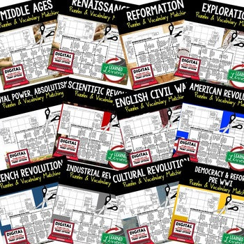 Absolutism Vocabulary Activity Puzzle | Test Prep| Print and Google - preview 3