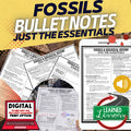 Fossils Outline Notes, Fossils Bullet Notes, NGSS, Google App - preview 1
