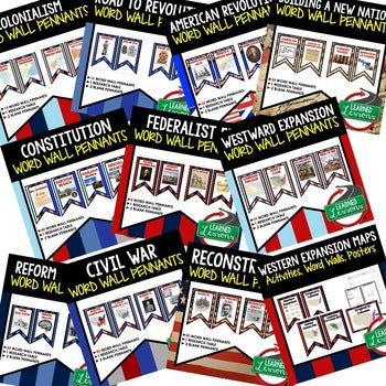 Reform Movements Word Wall Pennants, US History Word Wall - preview 2