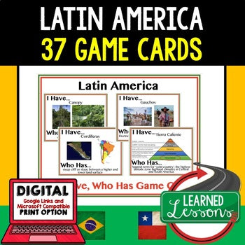 Latin America Game Cards, Geography Test Prep, Print & Digital Distance Learning - preview 1