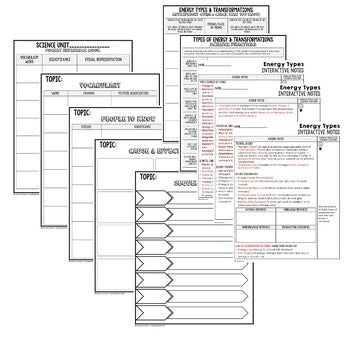 Energy Types Guided Notes and PowerPoints Physical Science Activity - preview 3