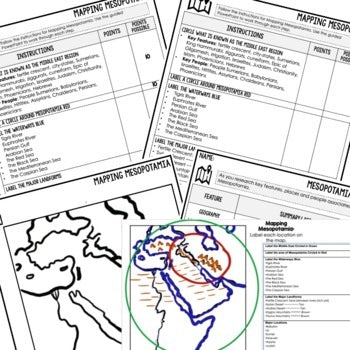 Mesopotamia Map Activity and Research, Mapping Mesopotamia - preview 2