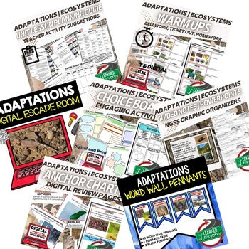 Life Science Adaptations Bundle | NGSS Adaptations & Ecosystems Activities | Mid - preview 2
