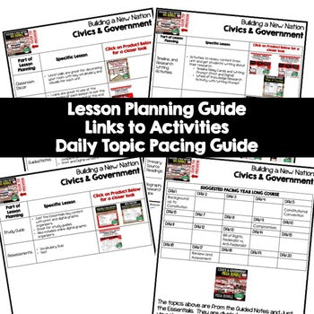 New Nation Lesson Plan Guide Civics Government Back To School - preview 2