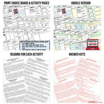 World War I (WWI) Activity Packet, Choice Boards, Print & Digital Google - preview 2