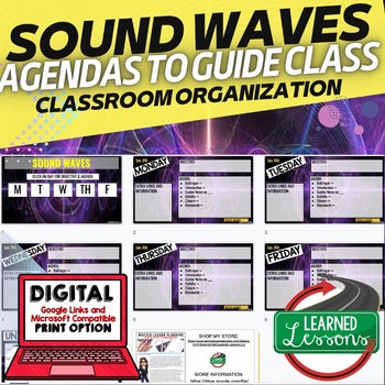 Sound Waves Agenda PowerPoint & Google Slides, Physical Science Agenda - preview 1