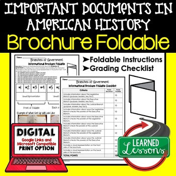 Important Documents in U.S. History Activity, Important Documents Foldable - preview 1