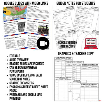 Sectionalism Guided Notes and PowerPoints American History Google - preview 2