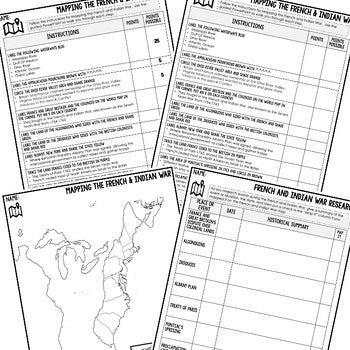 French and Indian War Map Activity and Research, Mapping the French & Indian War - preview 2