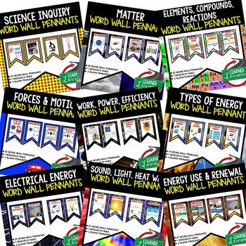 Matter Word Wall Pennants (Physical Science Word Wall) - preview 3