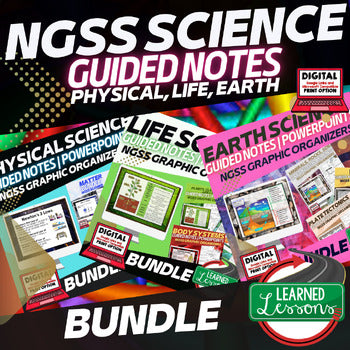 NGSS Science Guided Notes & PowerPoints Bundle | Life, Earth & Physical Science - preview 1