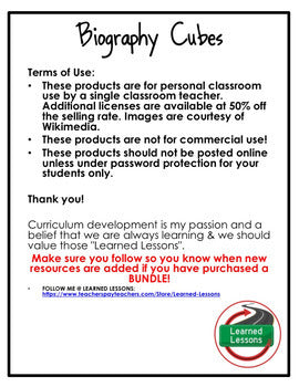 Hispanic American Activity Biography Cubes (Hispanic Heritage Activity) - preview 2