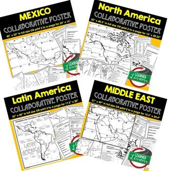 World Geography Collaborative Poster, World Geography Mapping Activity BUNDLE - preview 3