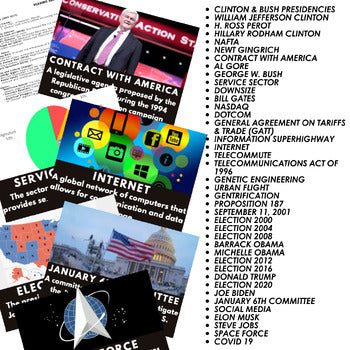Modern U.S. History Word Wall | Clinton Bush Obama Trump Vocabulary Posters - preview 2