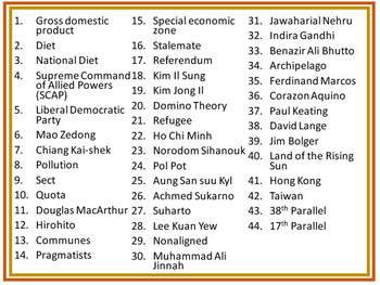 Asia and Pacific After WWII Word Wall Pennants World History Word Wall - preview 2