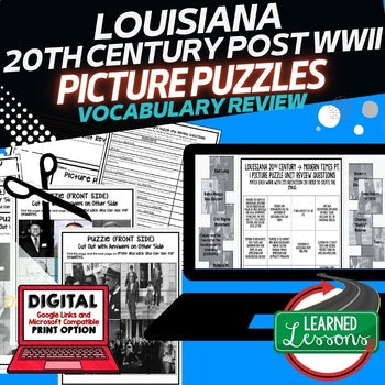 Louisiana 20th Century post WWII Activity Picture Puzzle, Louisiana History - preview 1