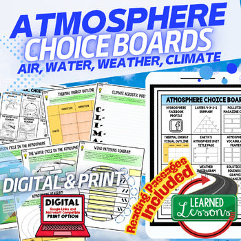 Atmosphere Choice Board, Atmosphere Activities, Climate Weather Activities - preview 1